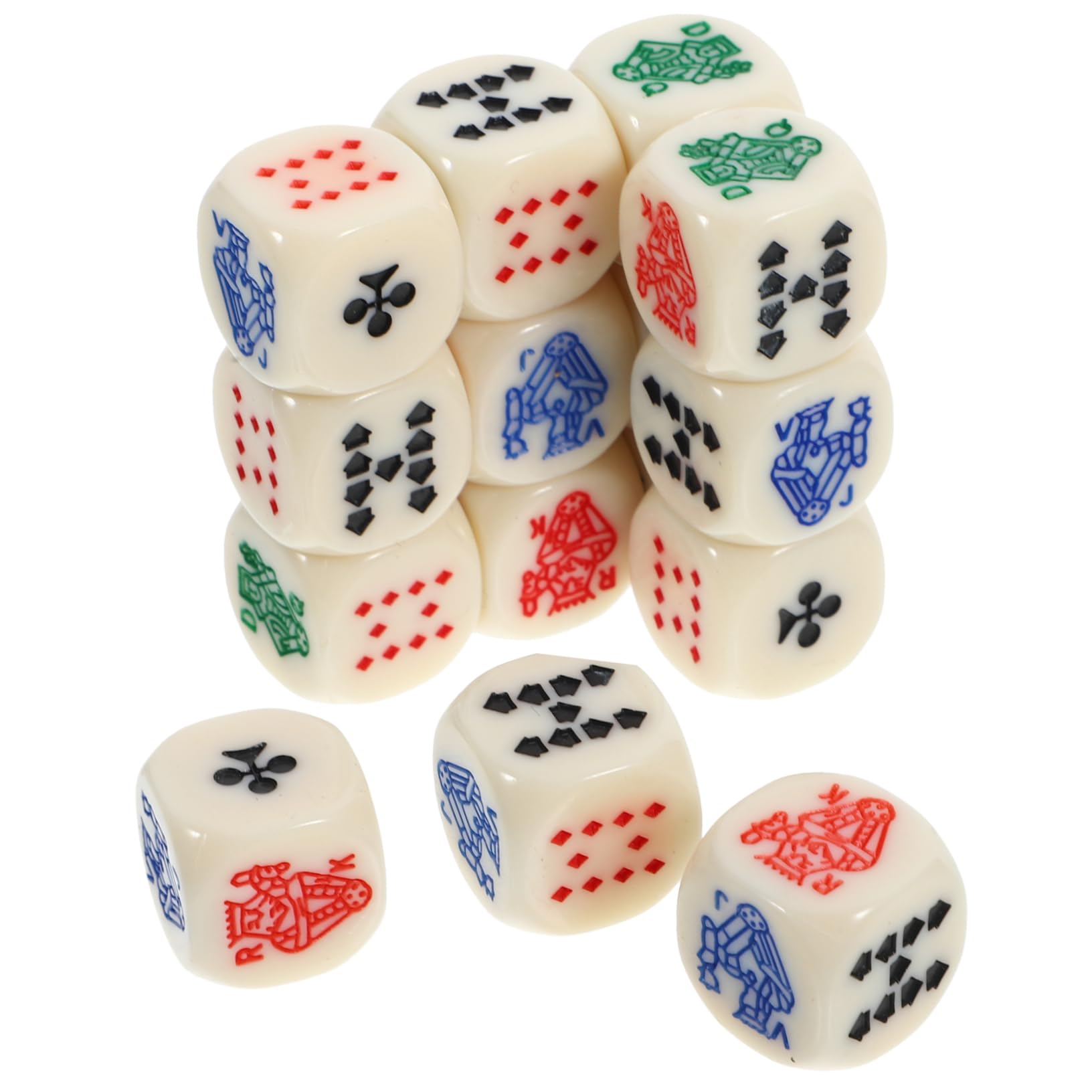 KOMBIUDA 75pièces Dés Acrylique pour Jeux De Poker Espagnols Accessoires De Fête Amusants Dés à Jouer Jeu Portable pour Bar Et