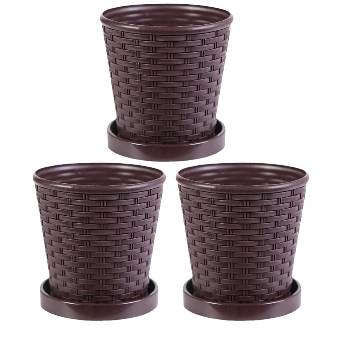 Pot à fleurs à trous multiples et drainage Yardwe | Jardinière en résine avec plateau