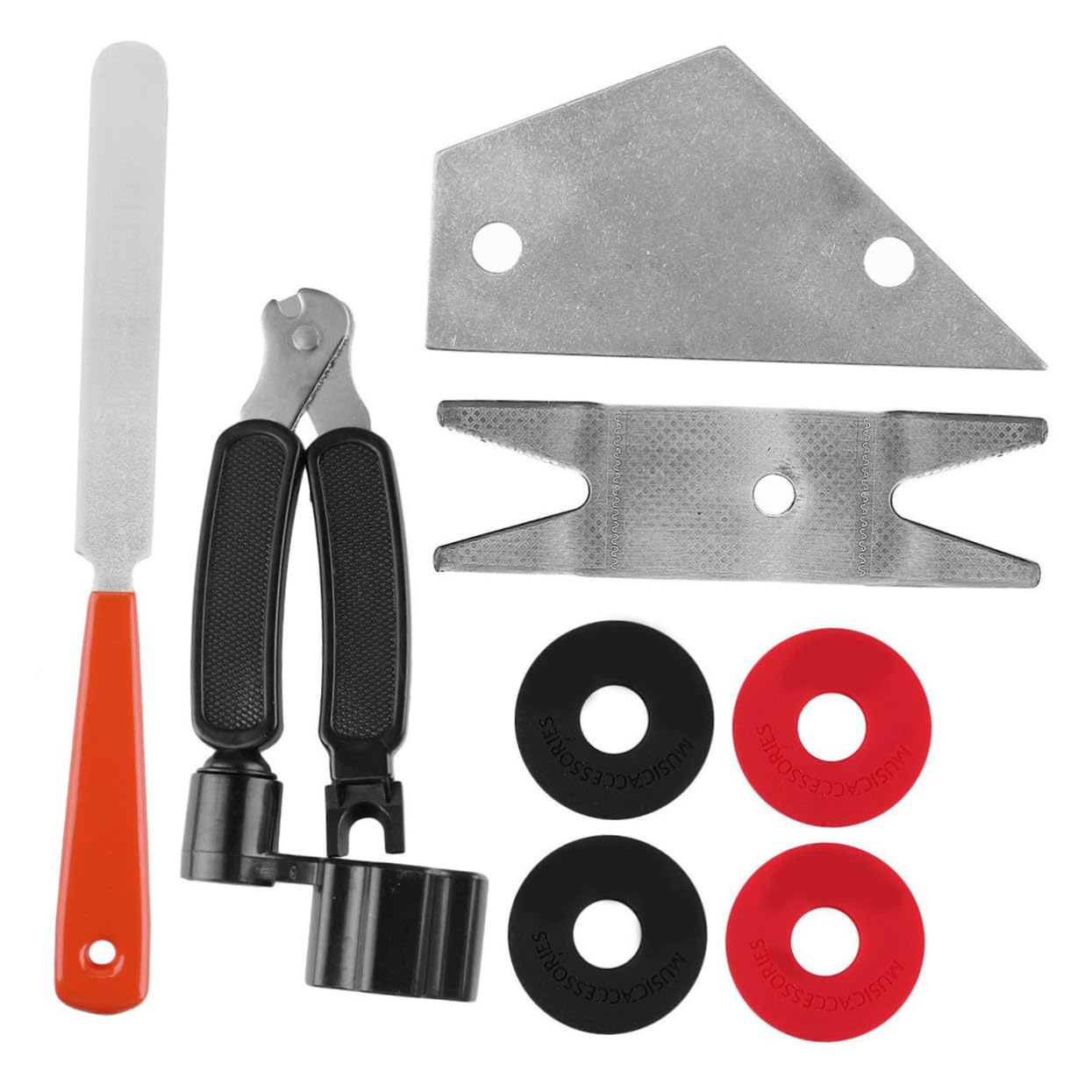 NOLITOY 20 piezas Kit de Herramientas Reparación Guitarra Metálicas y Plásticas Duraderas con Llave Inglesa Regla y Accesorios Ligeros para y Pulido Fácil