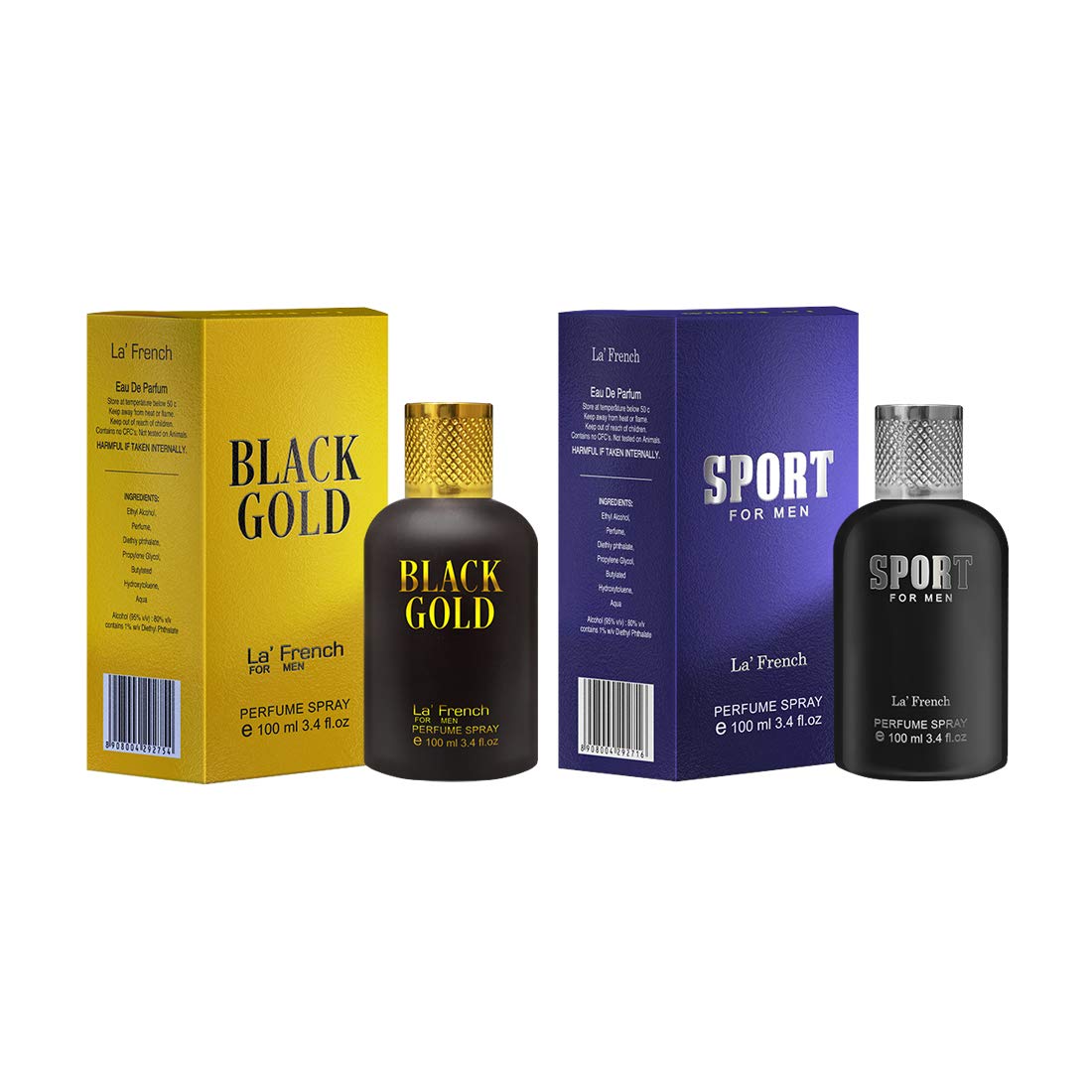Buy La French Black Gold & Sport Perfume Combo for Men 100ml + 100ml
