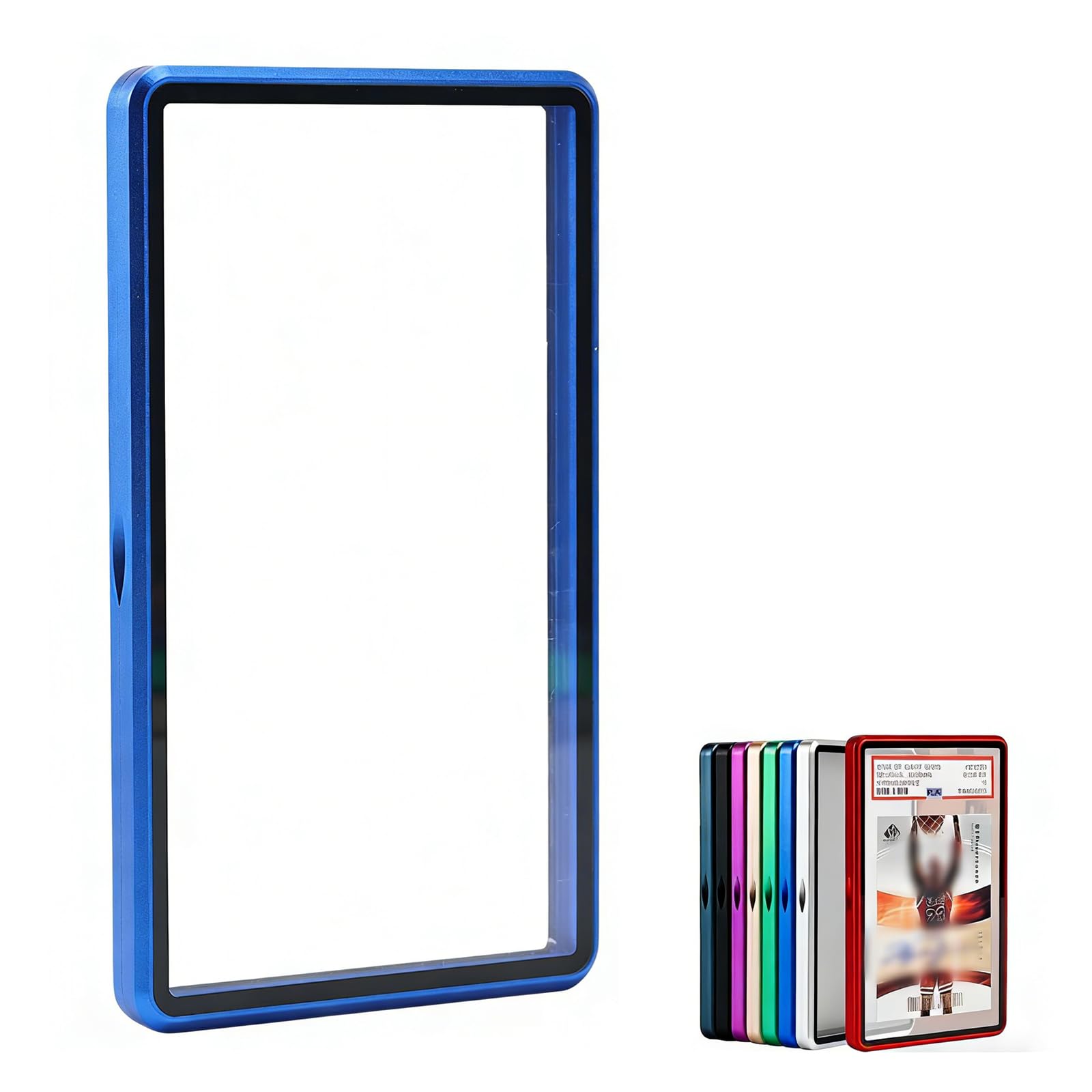 Premium Graded Trading Card Protector - 35pt BGS Slab Bumper Guard,UV & Scratch Resistant & Magnetic Closure | Aluminum Frame Slab Card Holder for Sports & Gaming (Dark Blue)