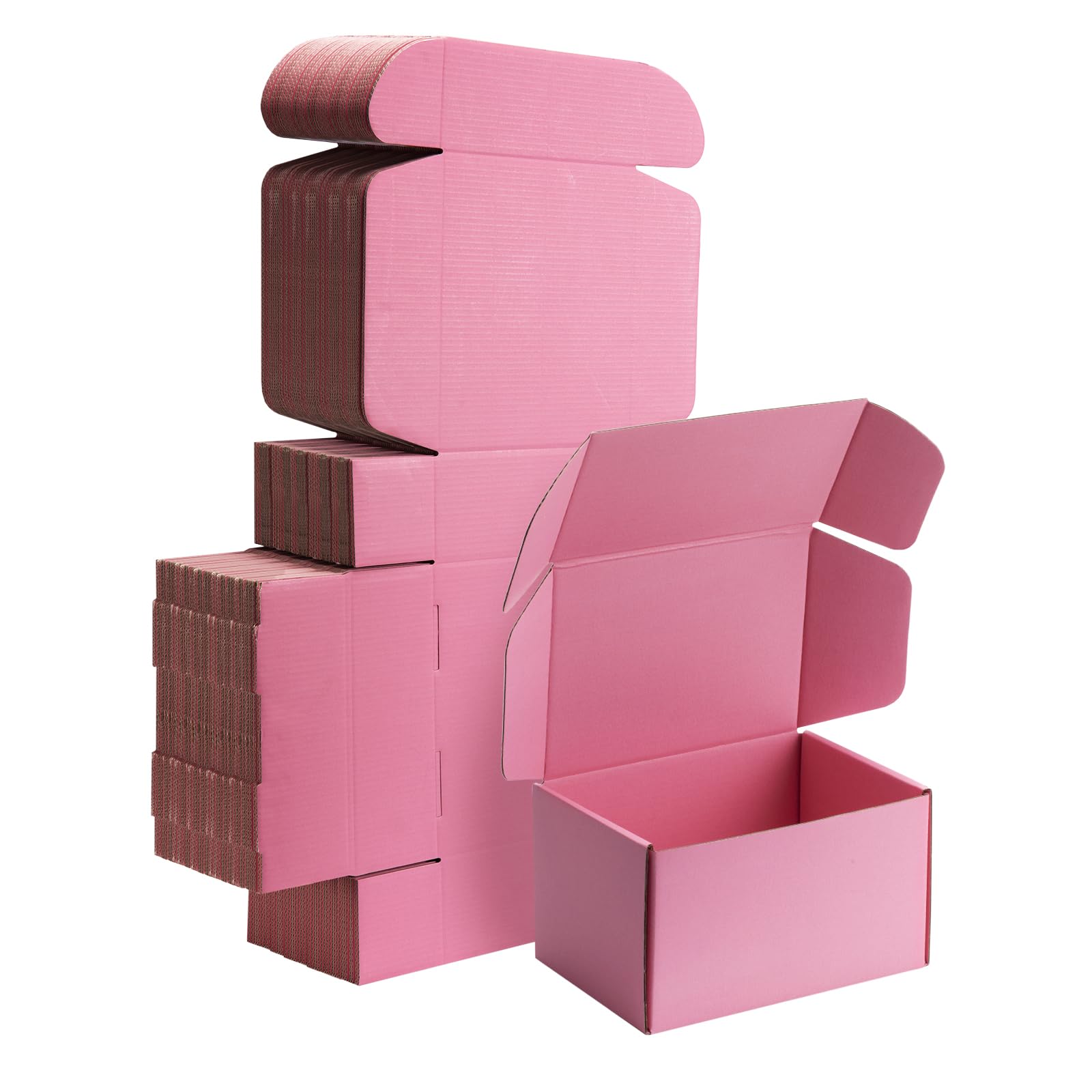 Yidomto Pink 7X5x4 Small Shipping Boxes - 25 Pack Corrugated Cardboard Mailer Boxes For Packaging, Mailing, Gift Giving | Sturdy, Recyclable, Perfect For Small Business Supplies, Ecommerce
