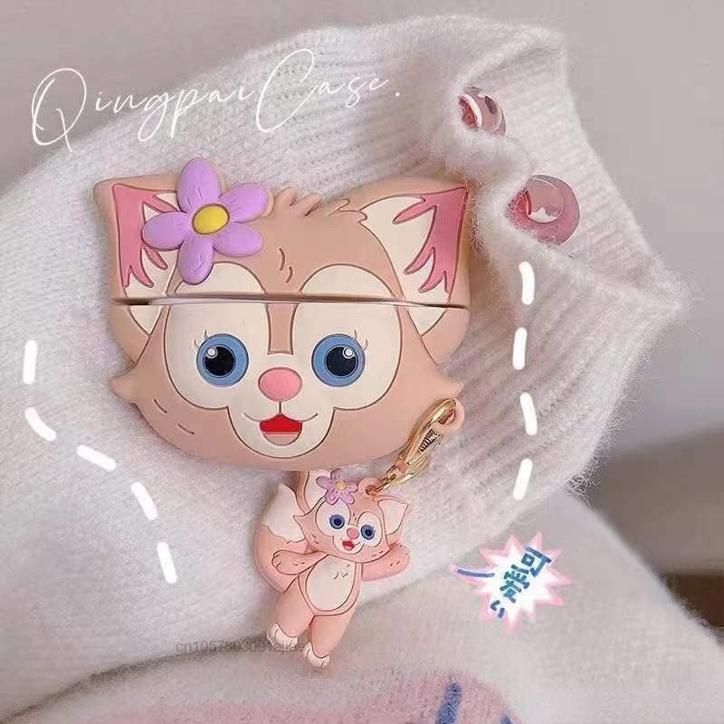 Image of Silicone Case Compatible for Apple Airpods 4 (2024) Cute Design for AirPods 4 with Active Noise Cancellation (ANC) with Keychain Hook Shockproof Protective Case (Lina Bell)