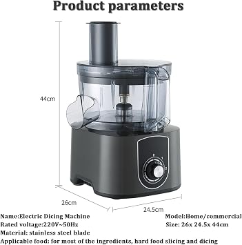 Electric Vegetable Chopper Adjustable Vegetable Slicer Electric Vegetable Cutter, Electric Vegetable Chopper, 2 in 1 Vegetable Slicer and Dicer for Kitchen Food Grade Stainless Steel Vegetables