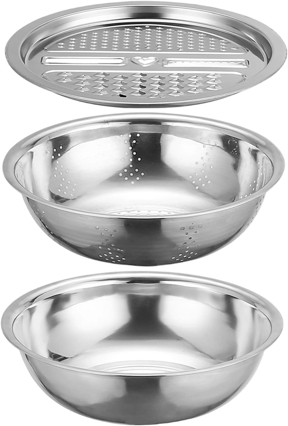 Stainless Kitchen Sieve - Large Drainer, Fast Drainage, Durable Kitchen, Durable Food Strainer Set, Efficient Washing, Convenient Meal Prep Accessory | Fruits Vegetables