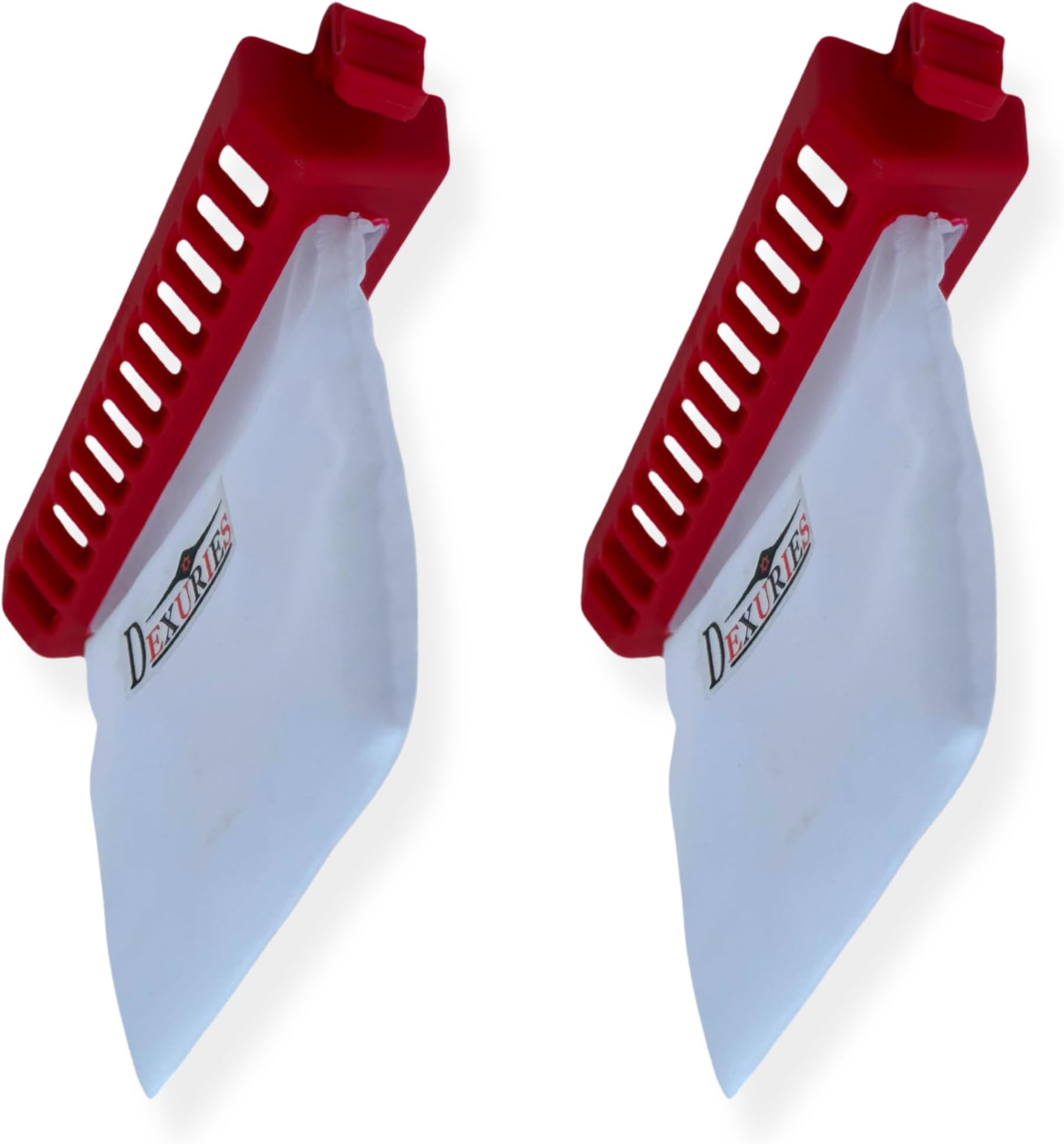 DEXURIES Washing Machine Lint Filter for Whirlpool Semi Automatic | Dust/Waste Collector Filter Net Jali Bag (Match Size 12.2 cm x 3 cm, Red, Set of 2)