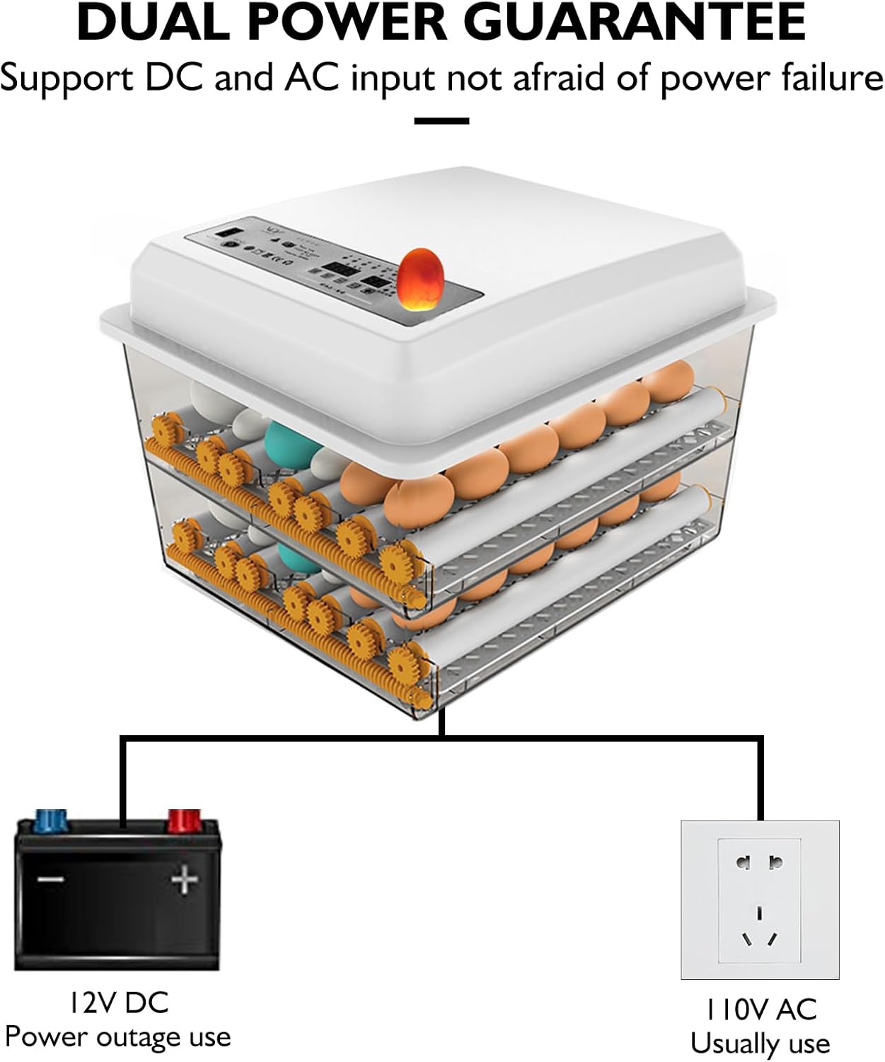 Egg Incubator - Egg Incubator with Automatic Egg Turning and Humidity Control,Large Poultry Hatcher for Chickens Birds Ducks (182 Eggs)