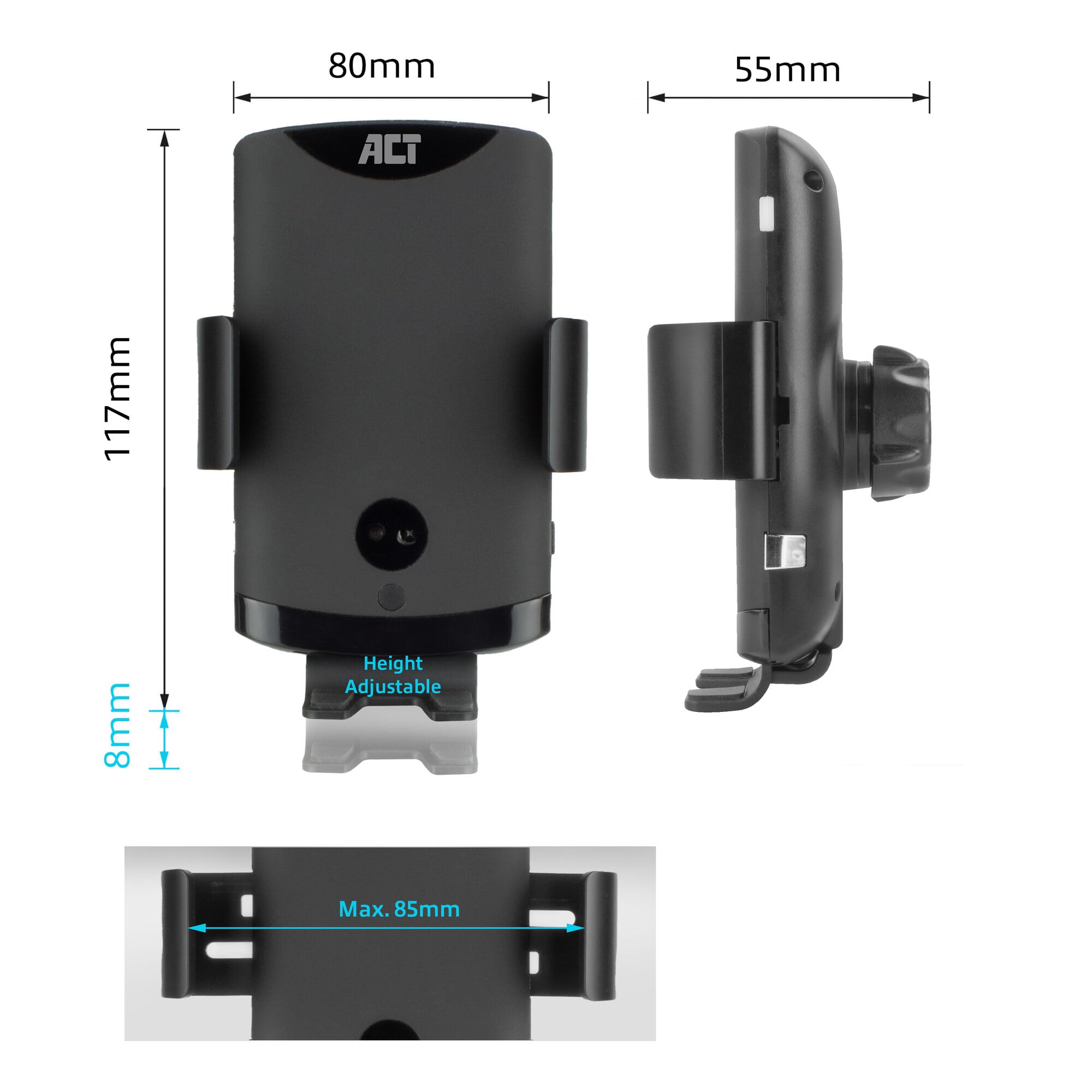 ACT Handyhalterung Auto mit Ladefunktion, 10W Fast Charge - AC9010