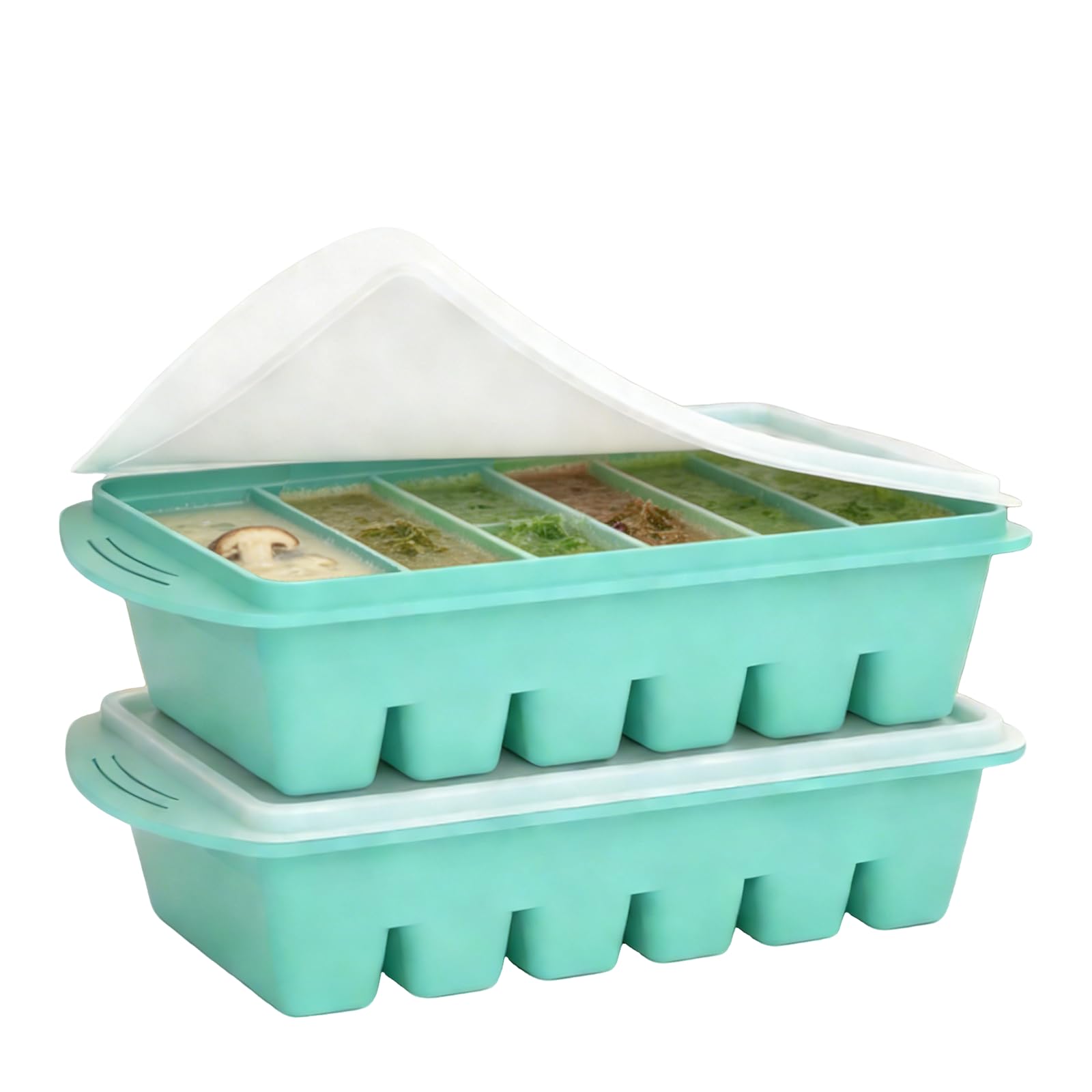 Silicone Freezer Moulds 2 Pack, 6 Large Compartment, 30x13x5.6cm