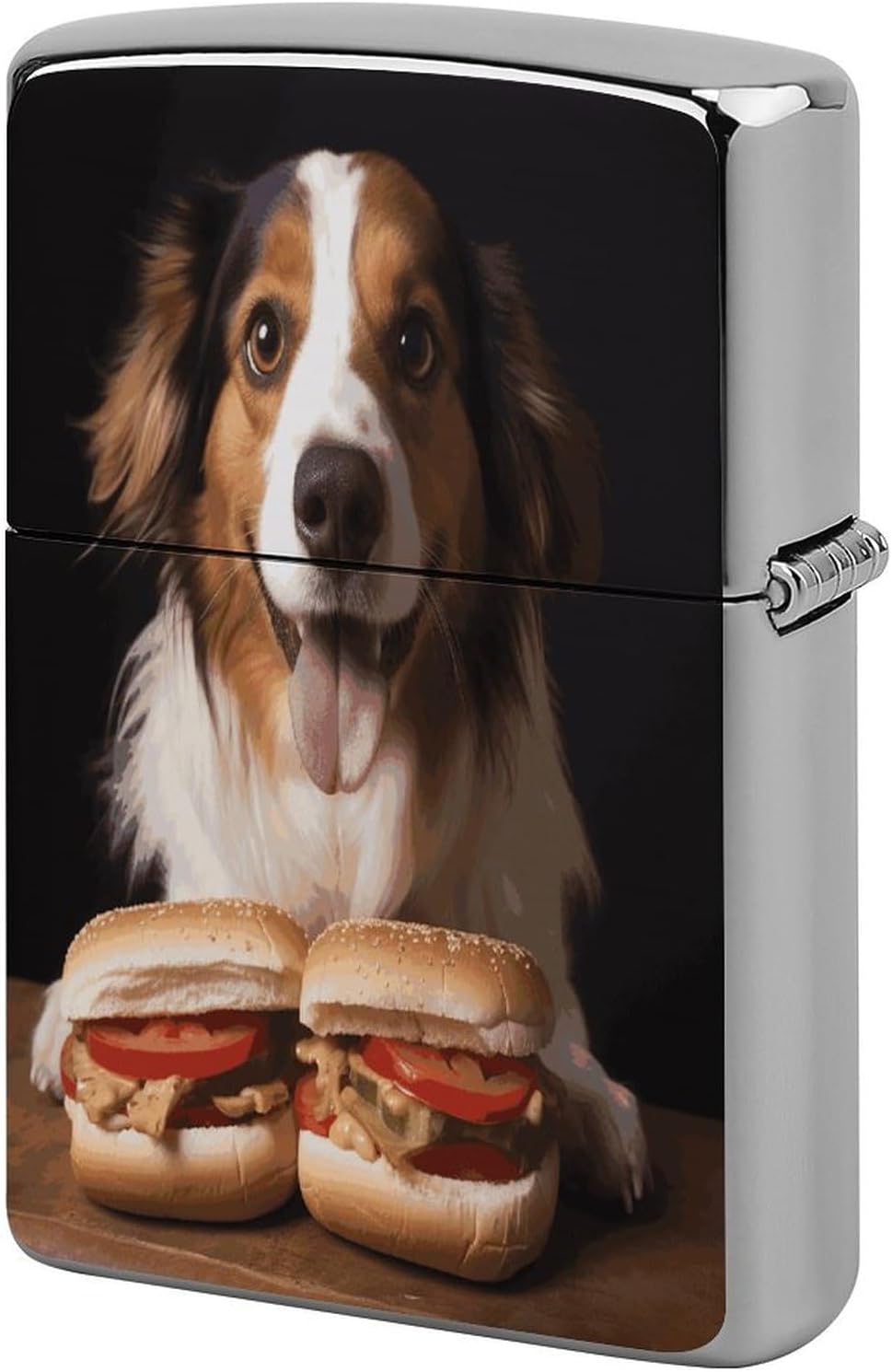 Dog Holding A Hot Dog Lighter Case Cover Holder Lighter Sleeve