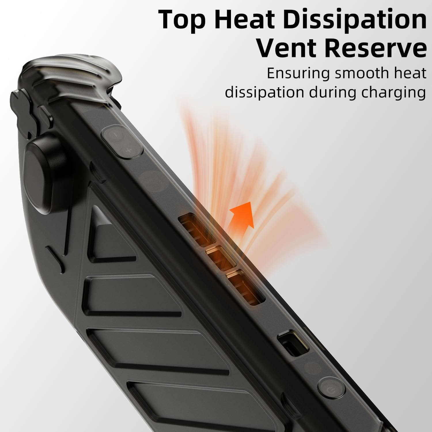 Skull & Co. Stand Grip GripCase Front Cover Bundle for Steam Deck/OLED: Protective Case with Textured Grips Full Protection with Hardshell Front Cover Handheld Design- Smoky Black