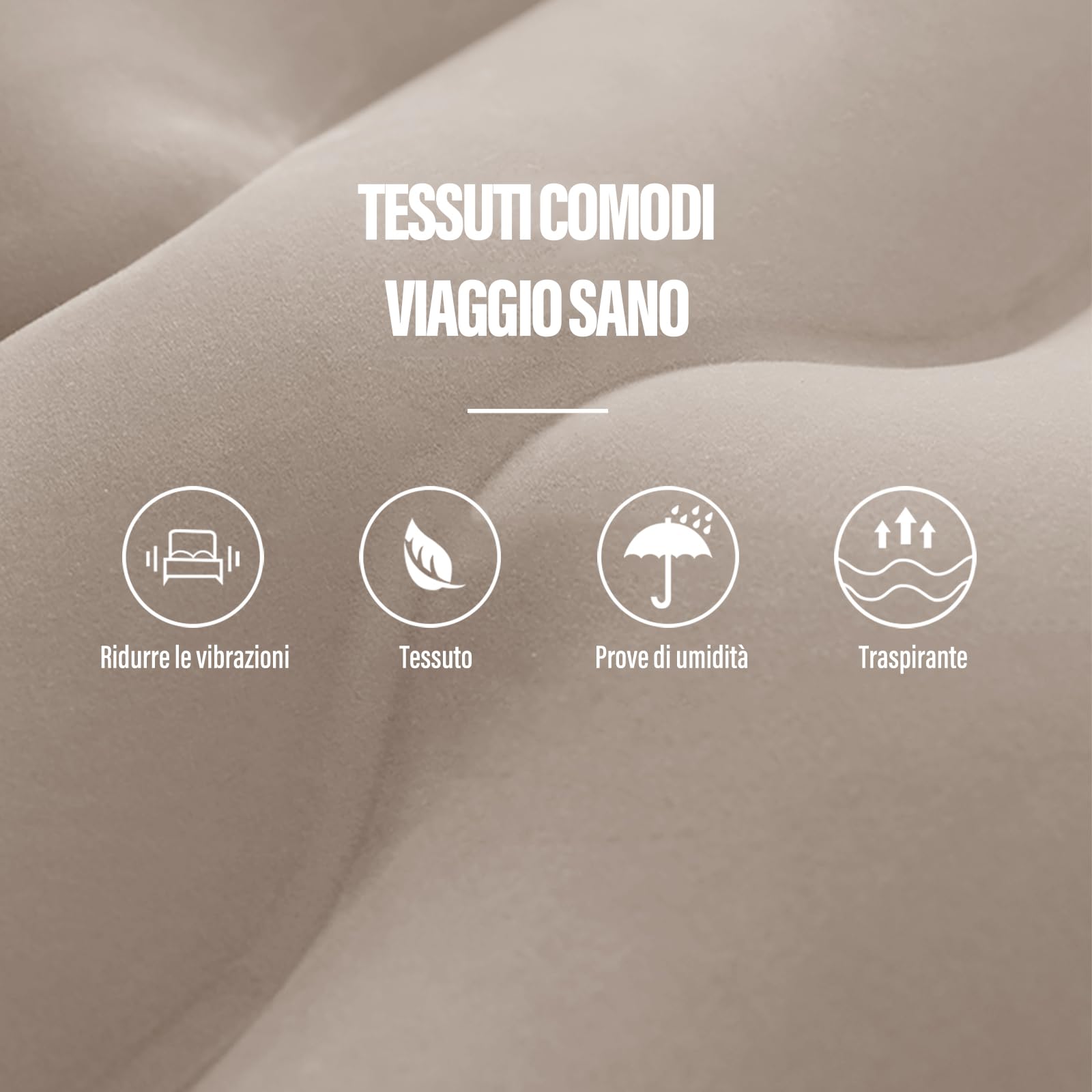 Ergocar Materassino Gonfiabile Gatto Fortunato Floccaggio Materasso Letto per Auto con Pompa per Il Campeggio, Escursionismo, Piscina, Spiaggia, Viaggiare (Grigio)