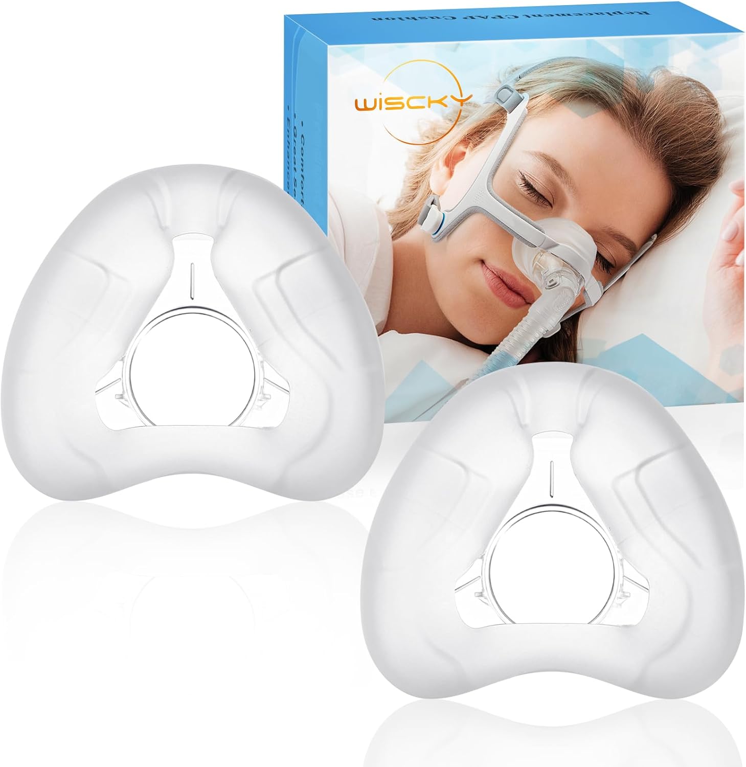 2 Packs Replacement Nasal Cushion for AirFit N20 Mask, Reliable Seal & Perfect Fit for Nasal Mask Cushion - Accessories Replacement Supplies(Medium) Transparent M