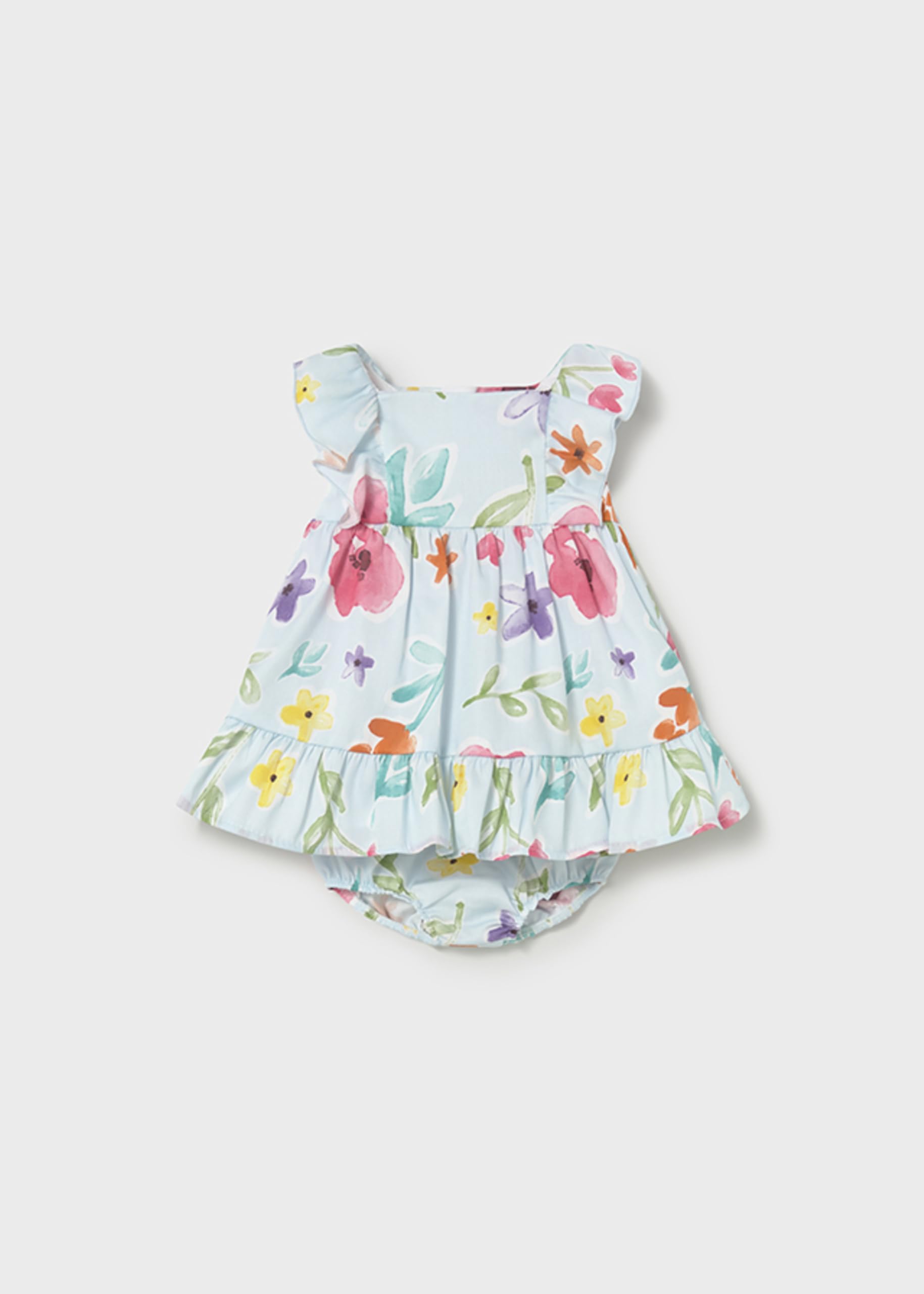 Mayoral Vestido Bebe Niña – Vestido Bebe nVerano - Ropa de Regalo – Vestido Estampado Lino - Ropa de 3 Meses a 18meses
