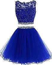 Vestido de fiesta corto de mujer con aplicaciones y cuentas Dydsz, conjunto de 2 piezas para adolescentes, vestido de baile de graduación, vestido de cóctel de fiesta