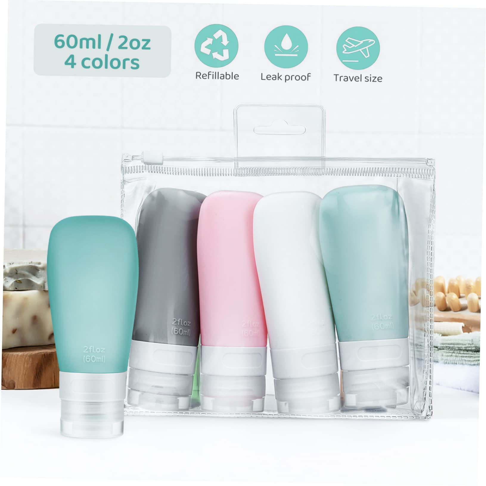 FRCOLOR 3 Set Di Flaconi Per Articoli Da Toeletta Da Viaggio Comprimibili Flaconi Per Shampoo Contenitori Per Imballaggio Portatili Da Viaggio 4 Pezzi*3