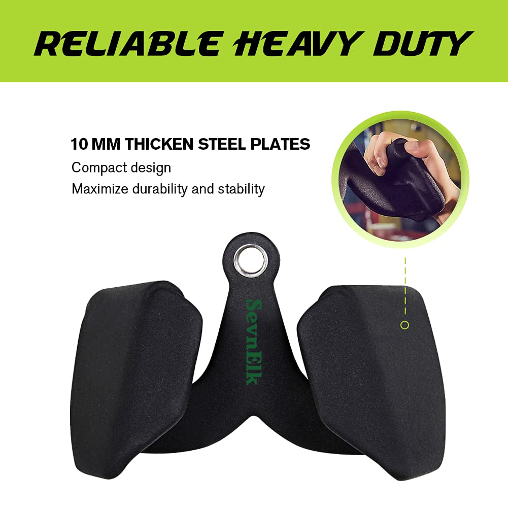 MuscleForge Barra Tricipiti a V per Macchina a Cavo – Maniglia Palestra in Acciaio Cromato con Impugnature Antiscivolo, Universale, Presa Stabile per Bicipiti e Tricipiti
