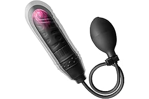 Male Enema Inflatable Anal Plug, Silicone Dildo Sex Toy with Balloon Pump...
