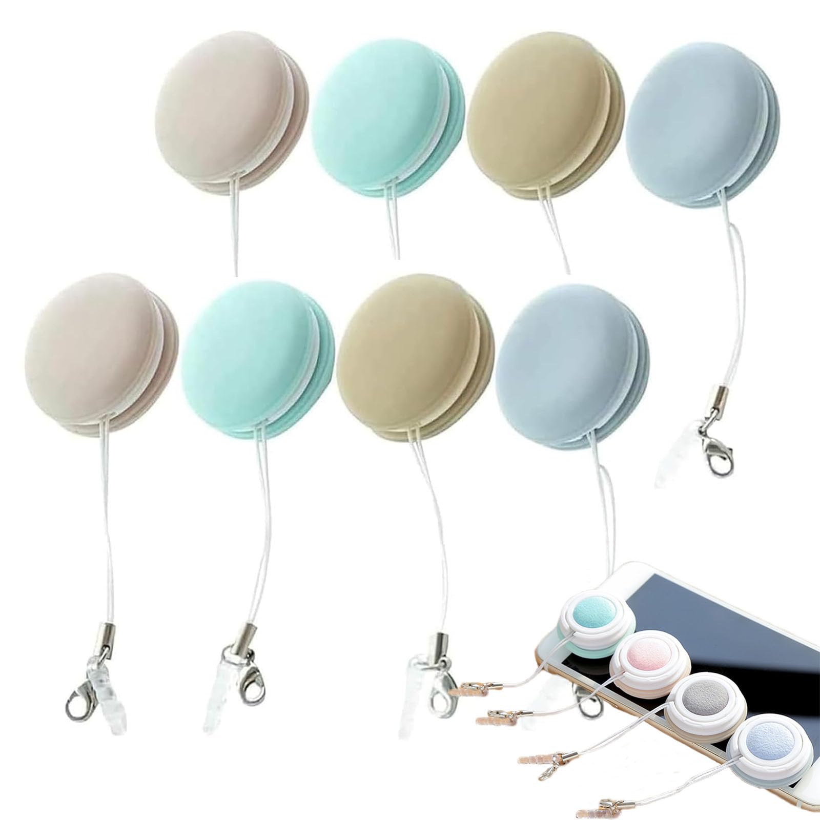 4/8pcs Lindell Screen Cleaner, Macaron Phone Screen Cleaner, Screen and Eyeglass Brush Cleaner (8Pcs D)