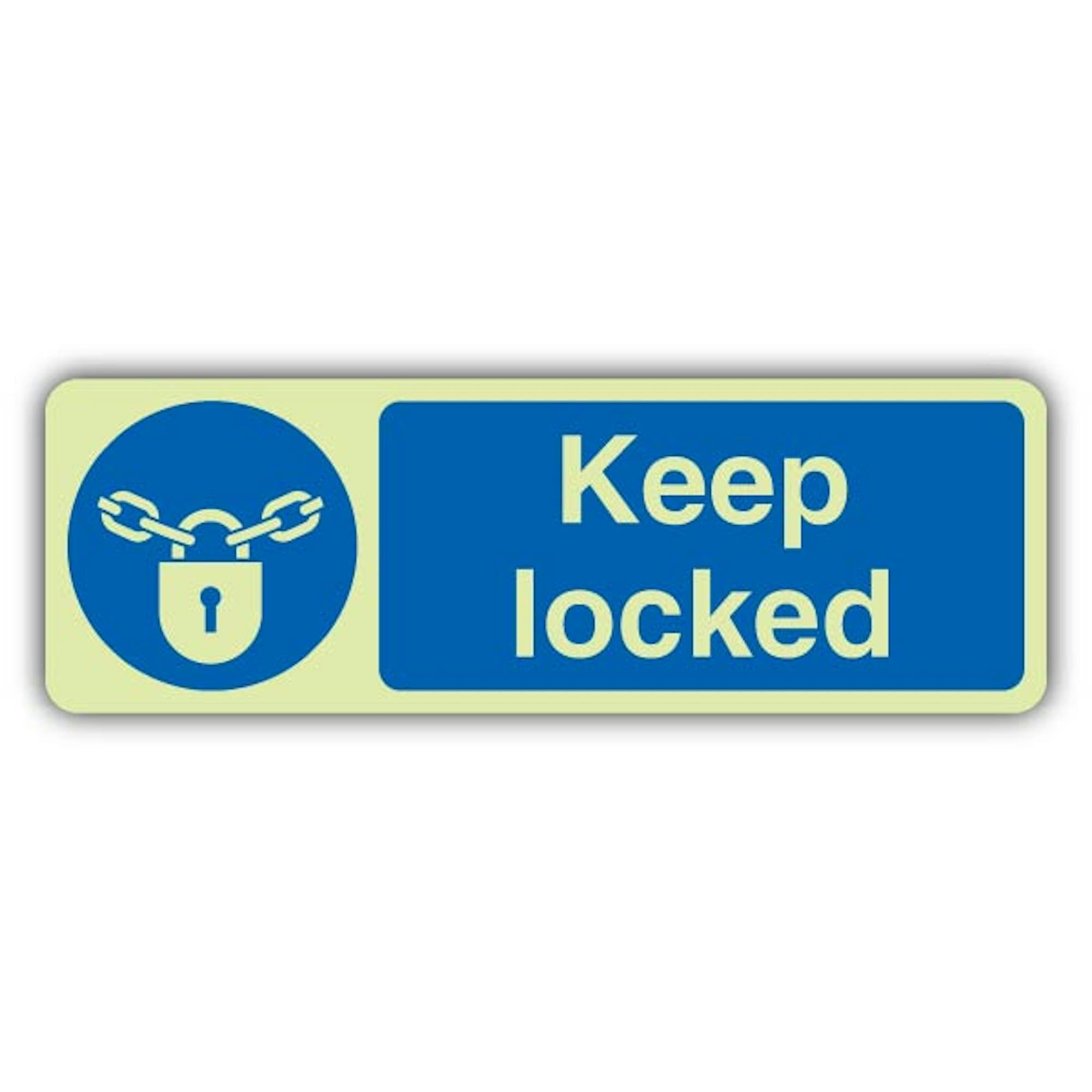 V Safety Keep Locked Panneau en vinyle triple lueur 600 x 200 mm