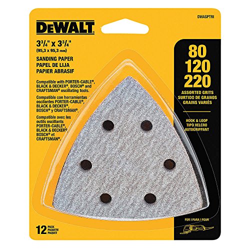 DEWALT Sandpaper Assortment Hook and Loop Triangle 12-Pack (DWASPTRI)