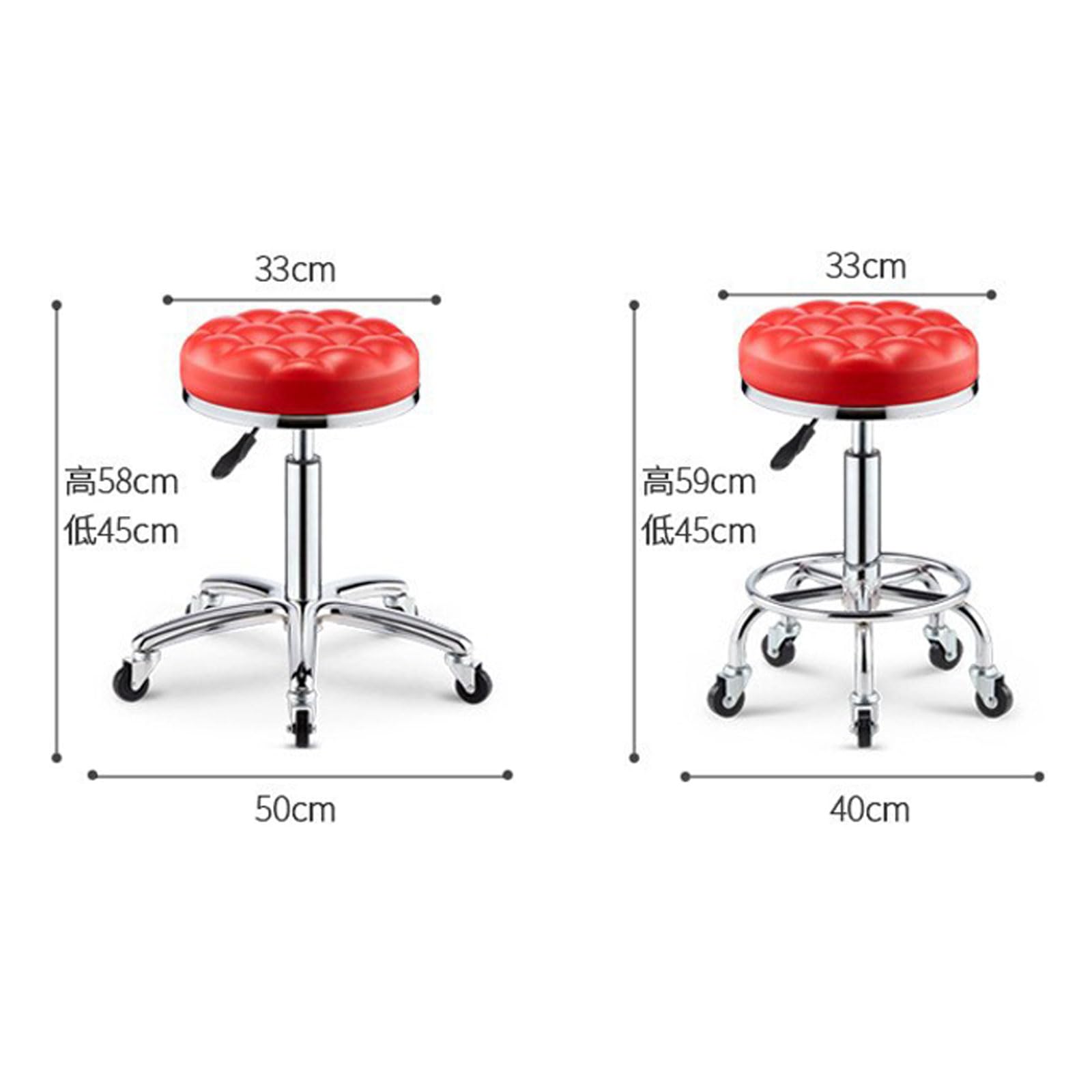Taburete giratorio redondo ajustable resistente con ruedas para taller, guitarra, laboratorio, tatuaje, banco de trabajo, silla giratoria hidráulica médica