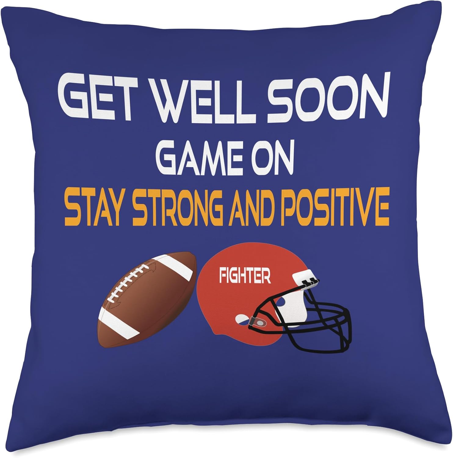 Get Well Soon Football Gifts Boys Teens Stay Positive Throw Pillow