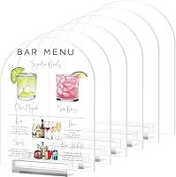 Vista 1 de 8x10 Inch Arch Acrylic Sign with Stand-6 Pack Clear Arched Sheets with Stand, DIY Arch Acrylic Sign Blank for Wedding Drink Bar Signs
