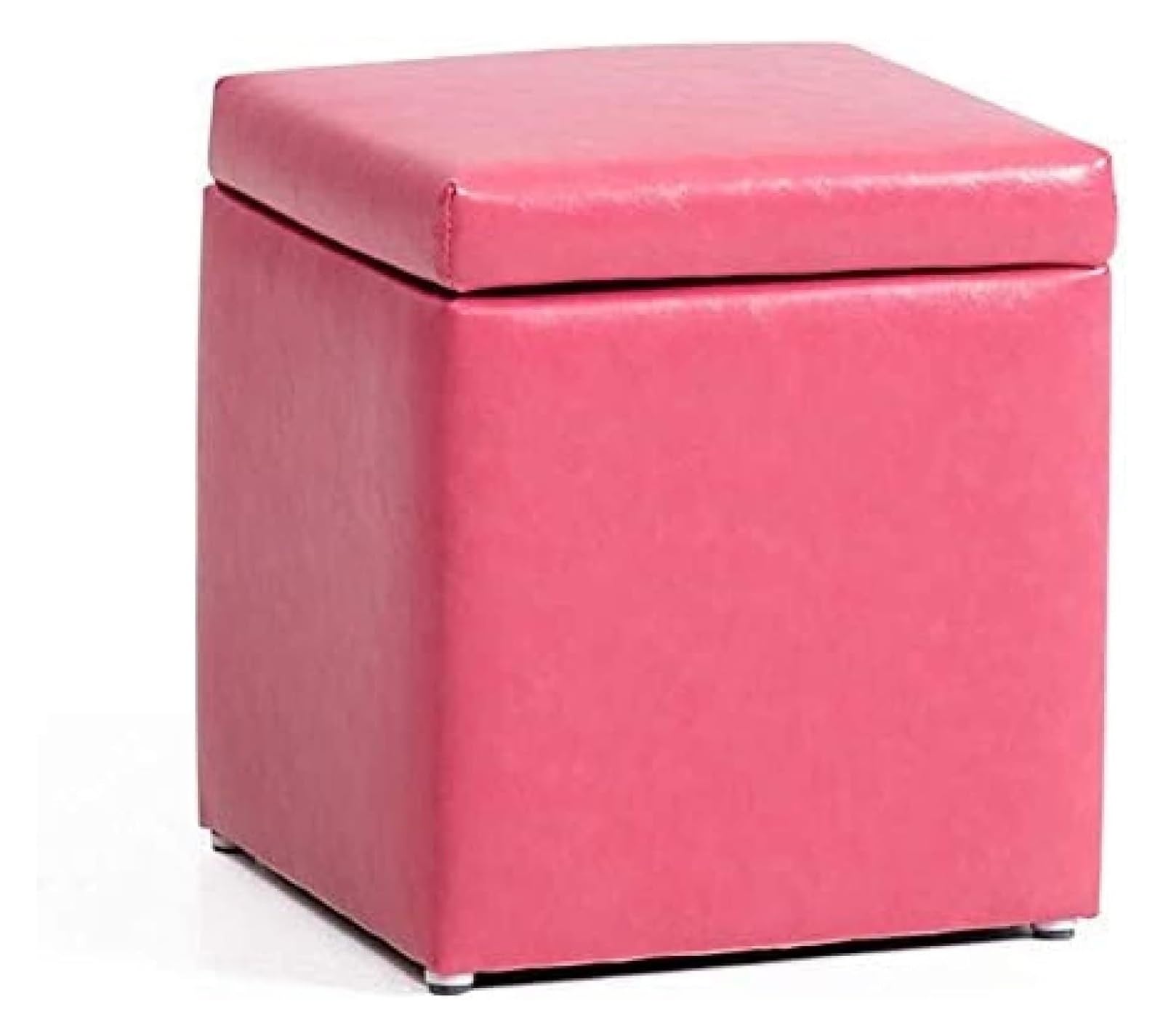 Pouf cube en cuir pour soulager les jambes : repose-pieds de salon rose