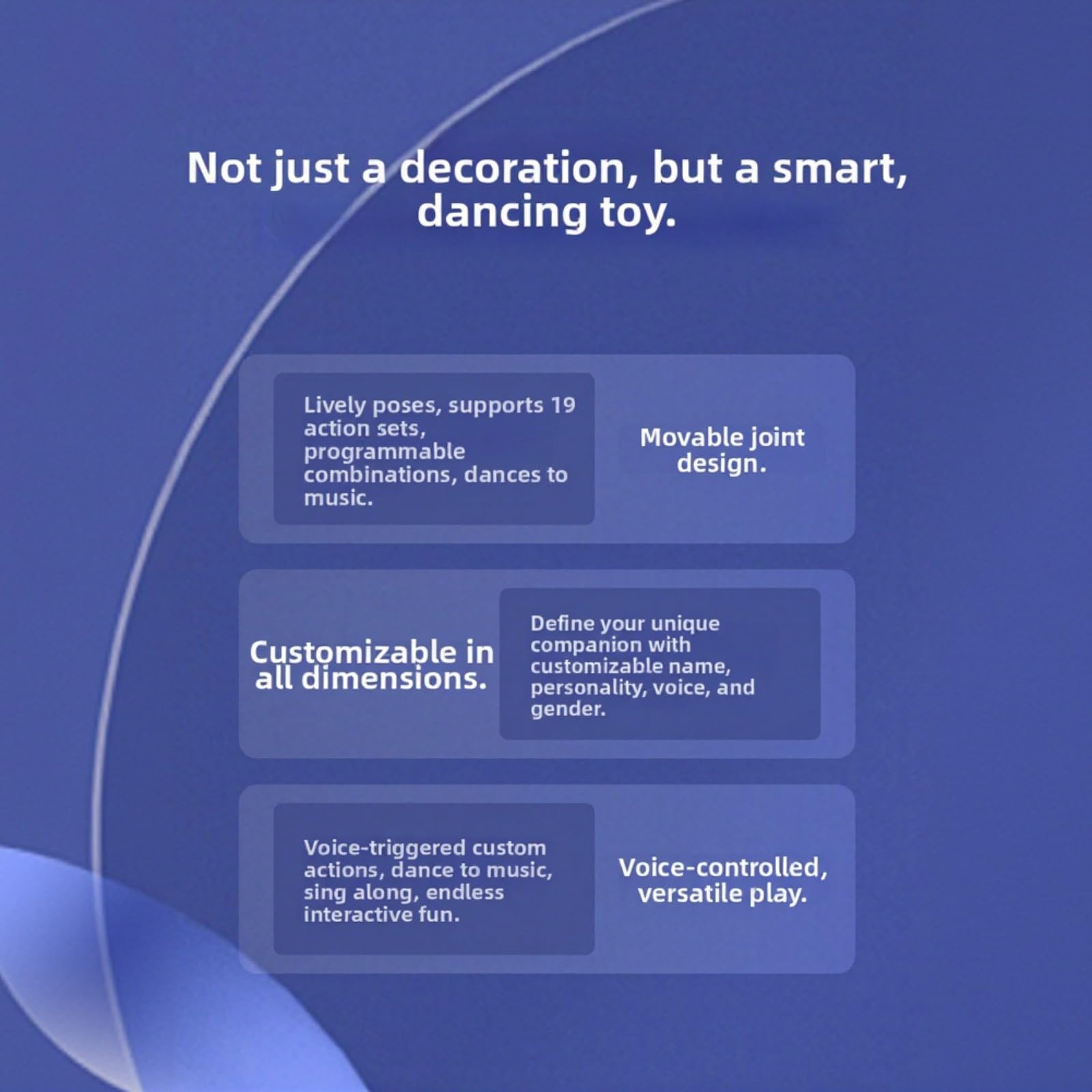 Robot Chatbot AI con interazione emotiva, controllo vocale, canto e danza per casa (nero)