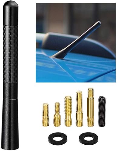 Bingfu Mástil de la antena del soporte del tejado del vehículo reemplazo de la antena del coche de la fibra de carbono de 4,