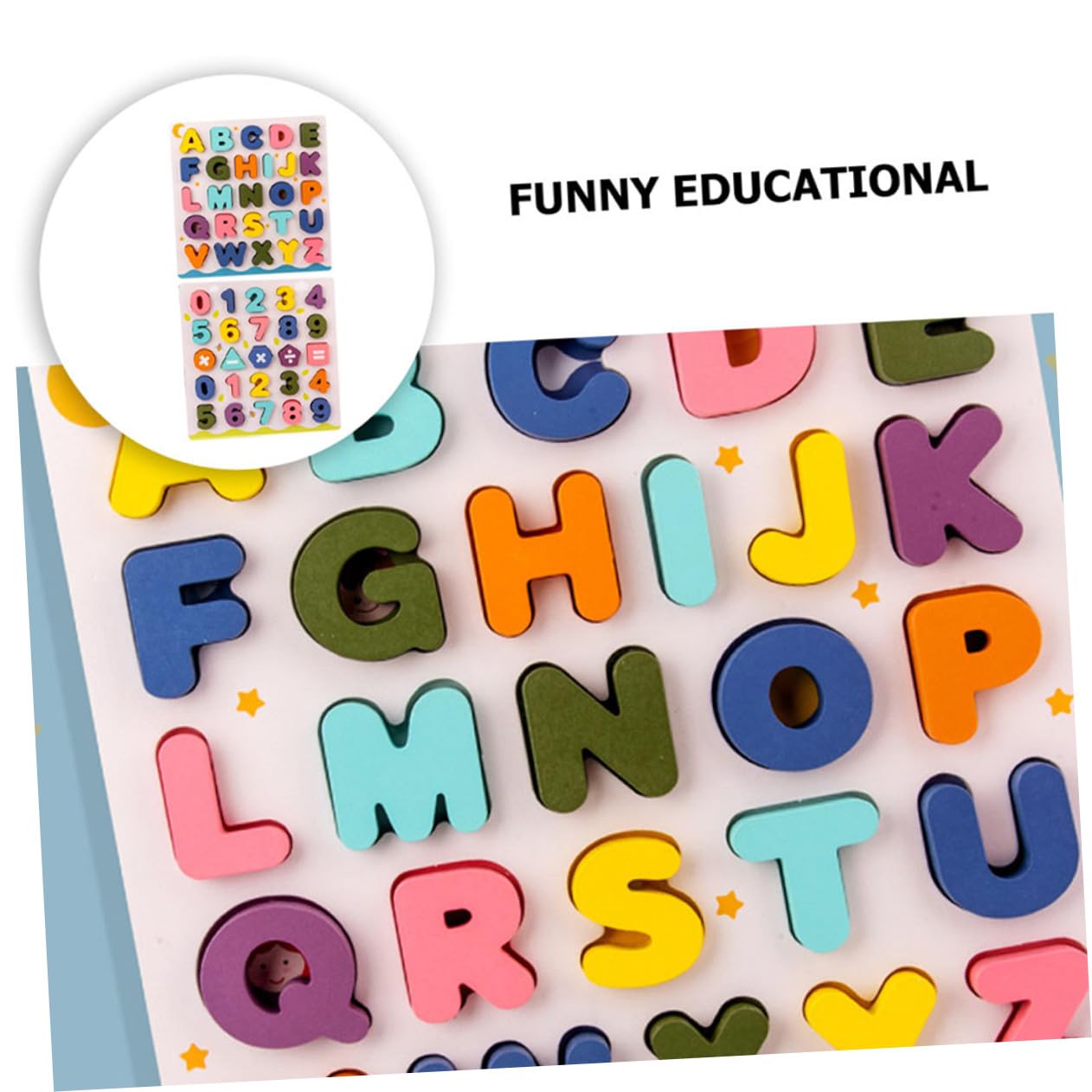Mipcase 2 Juegos Juguetes Educativos Madera Puzzle Infantil Letras y Números para Didáctico Reconocimiento Edad Escolar