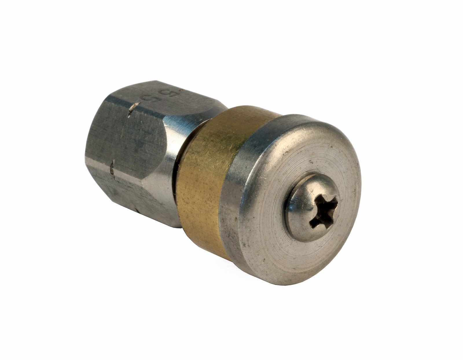 Erie Tools Rotating 1/8-inch Drain Cleaning Nozzle 5.0 Orifice 4000 PSI Stainless Steel for Sewer Pipe Water Jetter