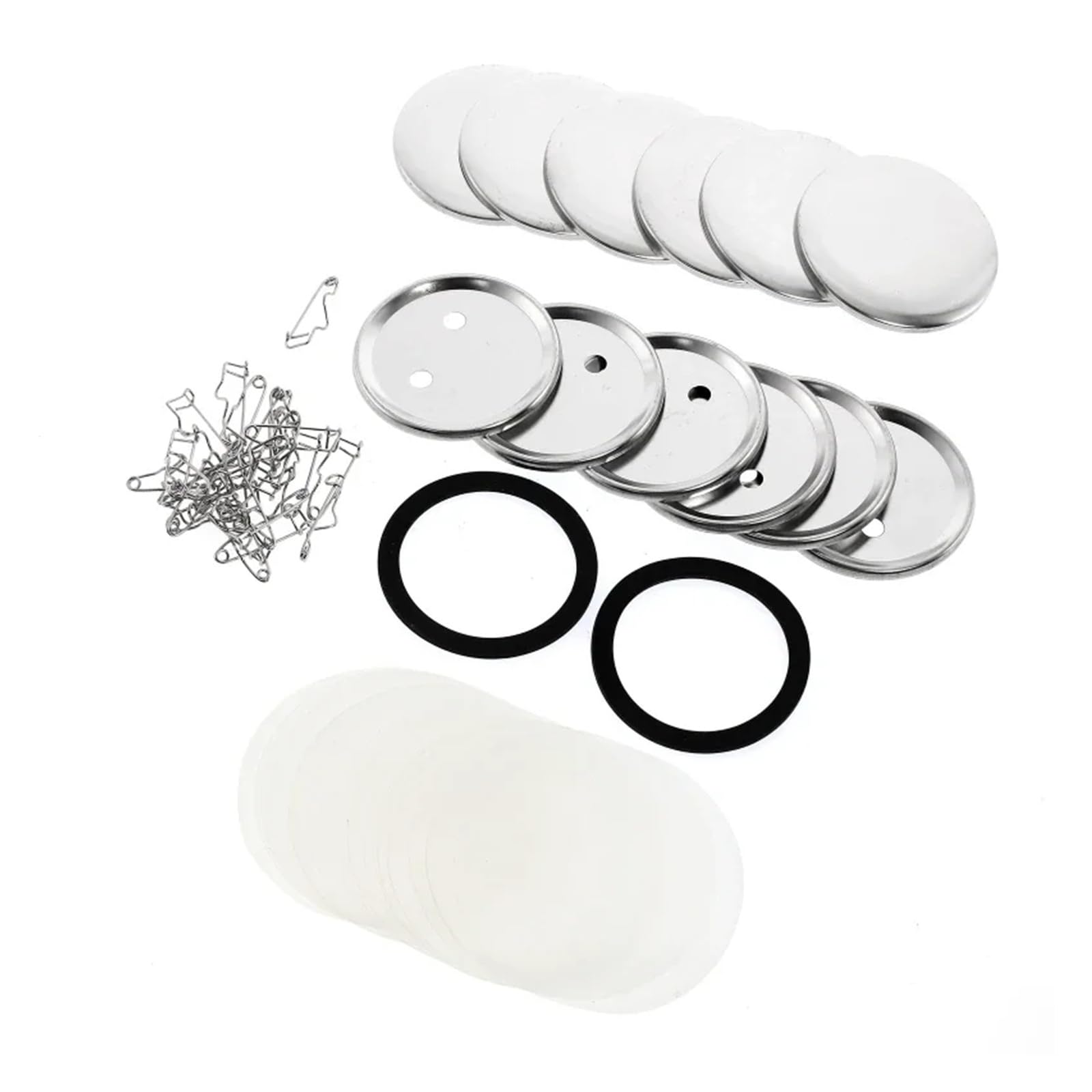 200 szt. 25/32/37/44 mm Materiały do produkcji guzików Okrągłe części do guzików Zestaw metalowych przypinek Produkcja DIY(32MM)