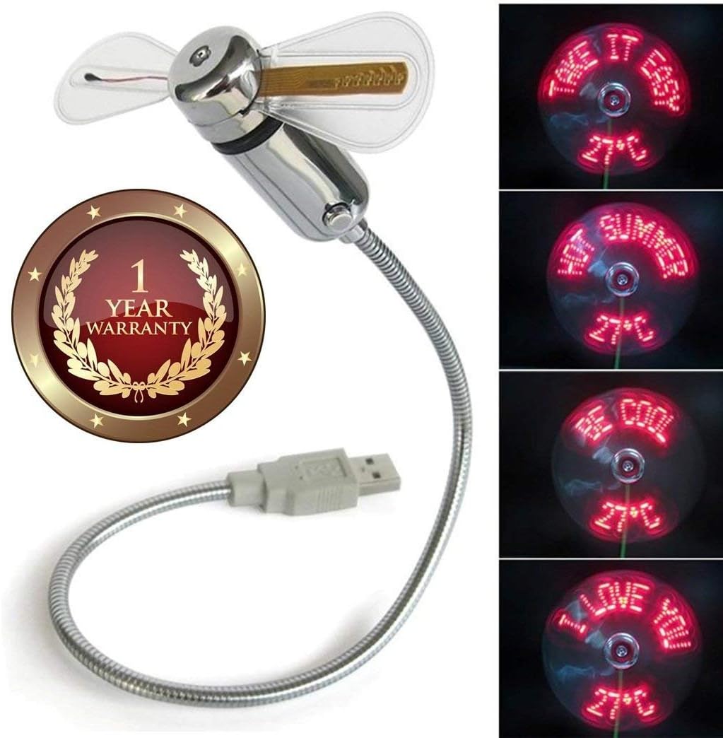 ELLO INDIA LED Programmable Message Fan USB Powered-Assorted Colour