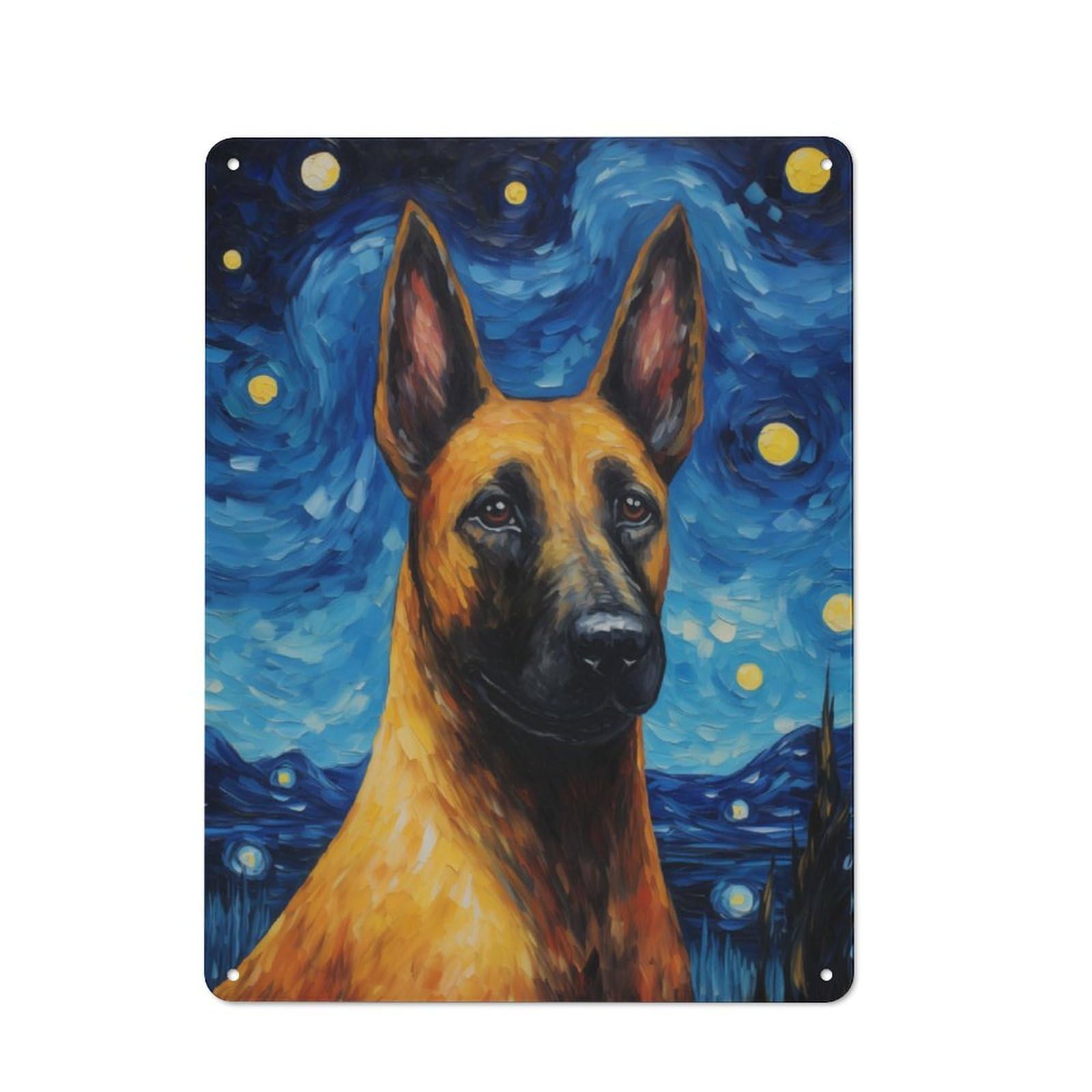 Junmoney Belgian Malinois Retro-Style Tin Sign 40X30cm Featuring For Home Bar Wall, For Garage, Workshop And Man Cave Decoration