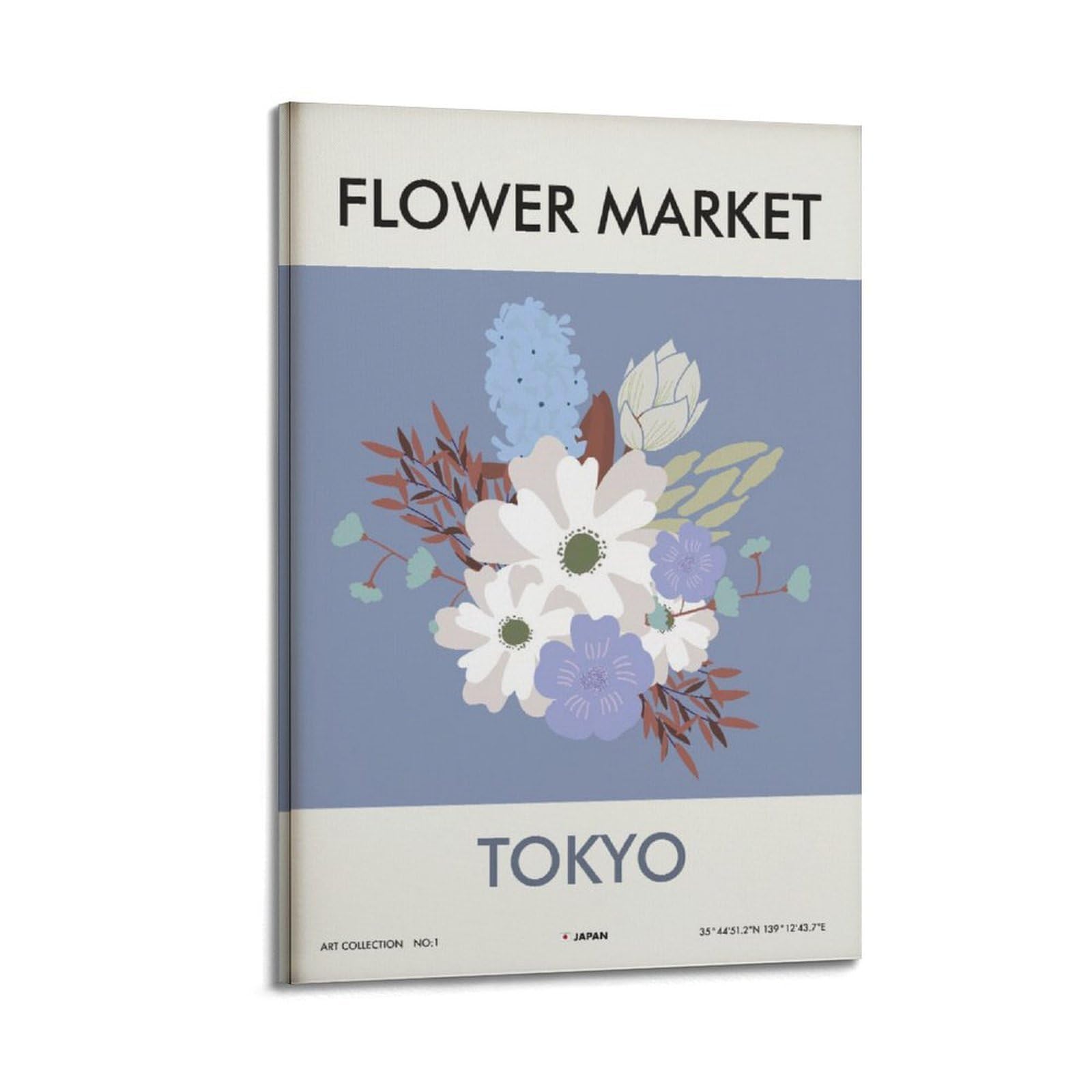xiaoxiaoshen Tokyo Flower Market Botanical Canvas Poster Wall Art Prints Room Aesthetic Murals Bedroom And Living Decorations 24x36inch(60x90cm)