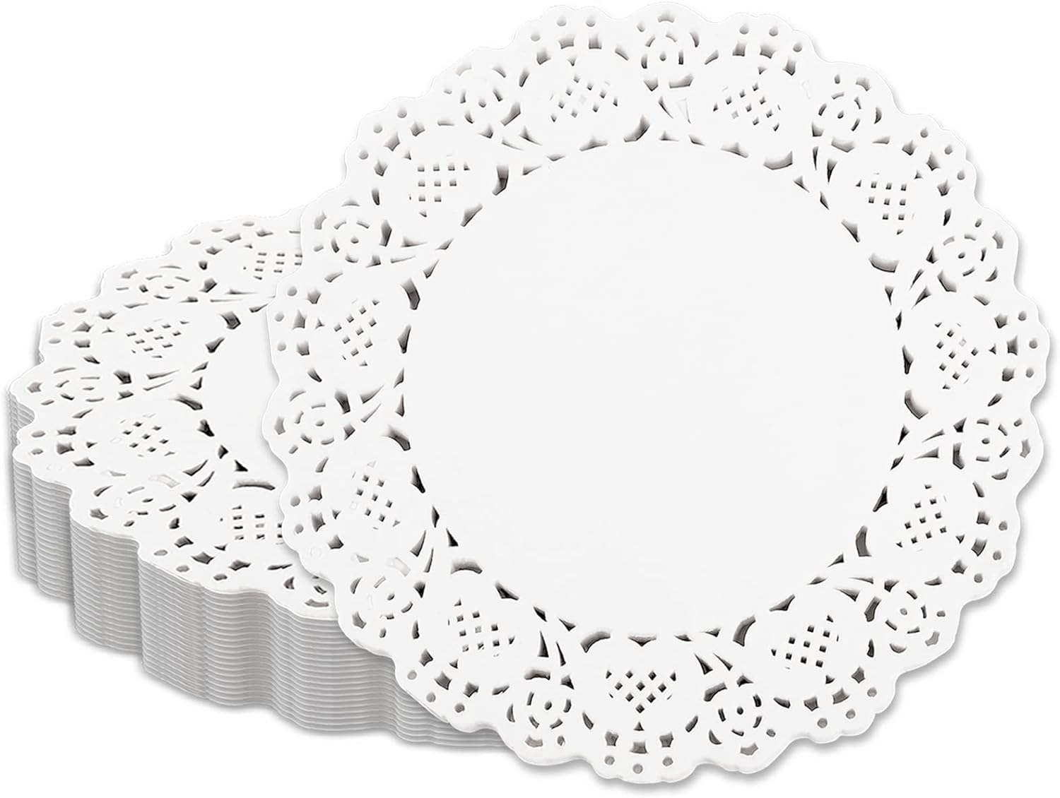 4.5 Inch White Lace Paper Doilies -Round Paper Doilies - Disposable Paper Placemats - for Wedding, Birthday, Cakes, Desserts, Tableware Food Decoration