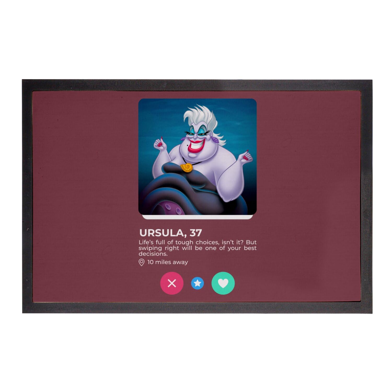 Tapis entrée Ursula Mermaid rouge paillasson coup de coeur 60x40