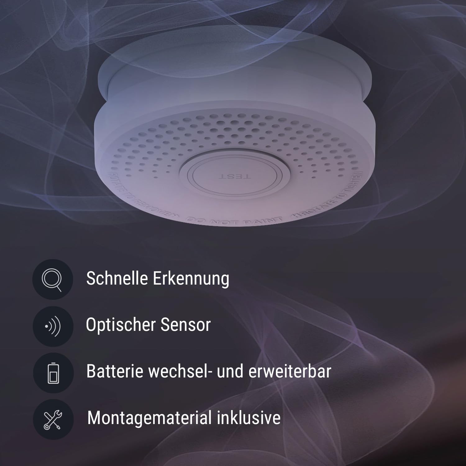 SHD Rauchmelder Set wechselbare Batterien (12x) - DIN EN14604 Geprüft & BSI-Zertifiziert, Brandmelder mit Stummschaltung & Selbsttest Funktion, Rauchmelder Magnethalter geeignet, Feuermelder