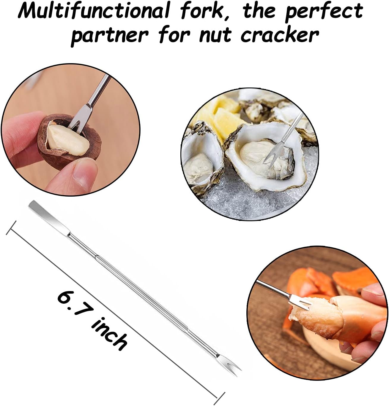 WAFJAMF Nut Crackers Heavy Duty Walnut Cracker Plier Opener,Seafood Tool,Non-slip Handle