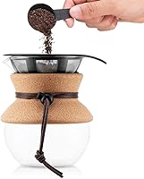 Vista 2 de Cafetera embudo Bodum 1157101 con filtro permanente, 34 onzas, color negro, Corcho