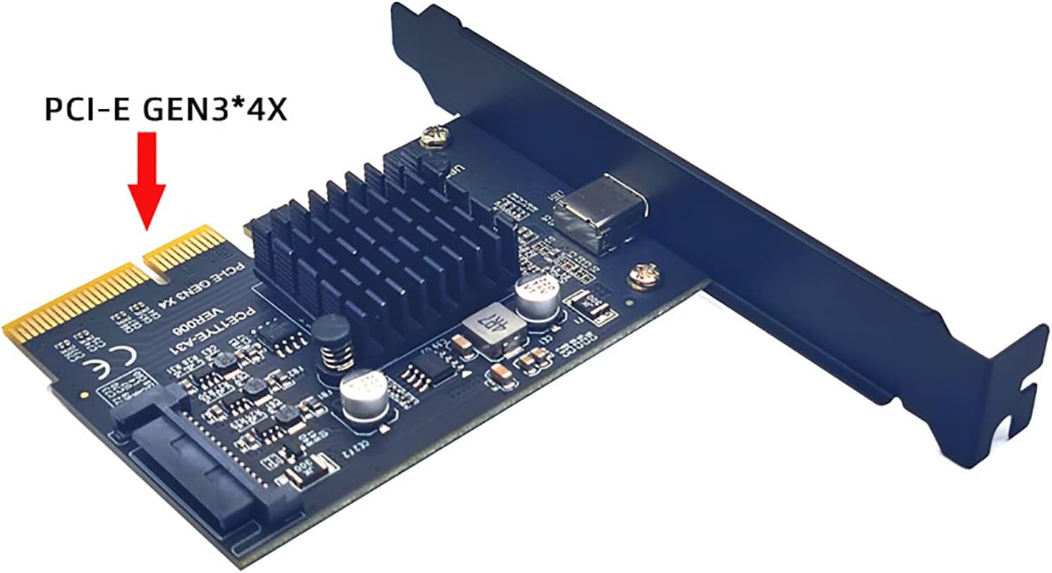 Expansion Card USB 3.2 Internal Expansion Card ASM3242 Chipset Type C PCI-Express Adapter Card to USB 3.2 Gen2x2 (20Gbps)