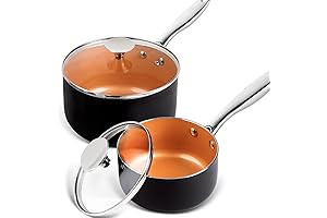 MICHELANGELO Ceramic Copper Saucepan Set for Multipurpose Use