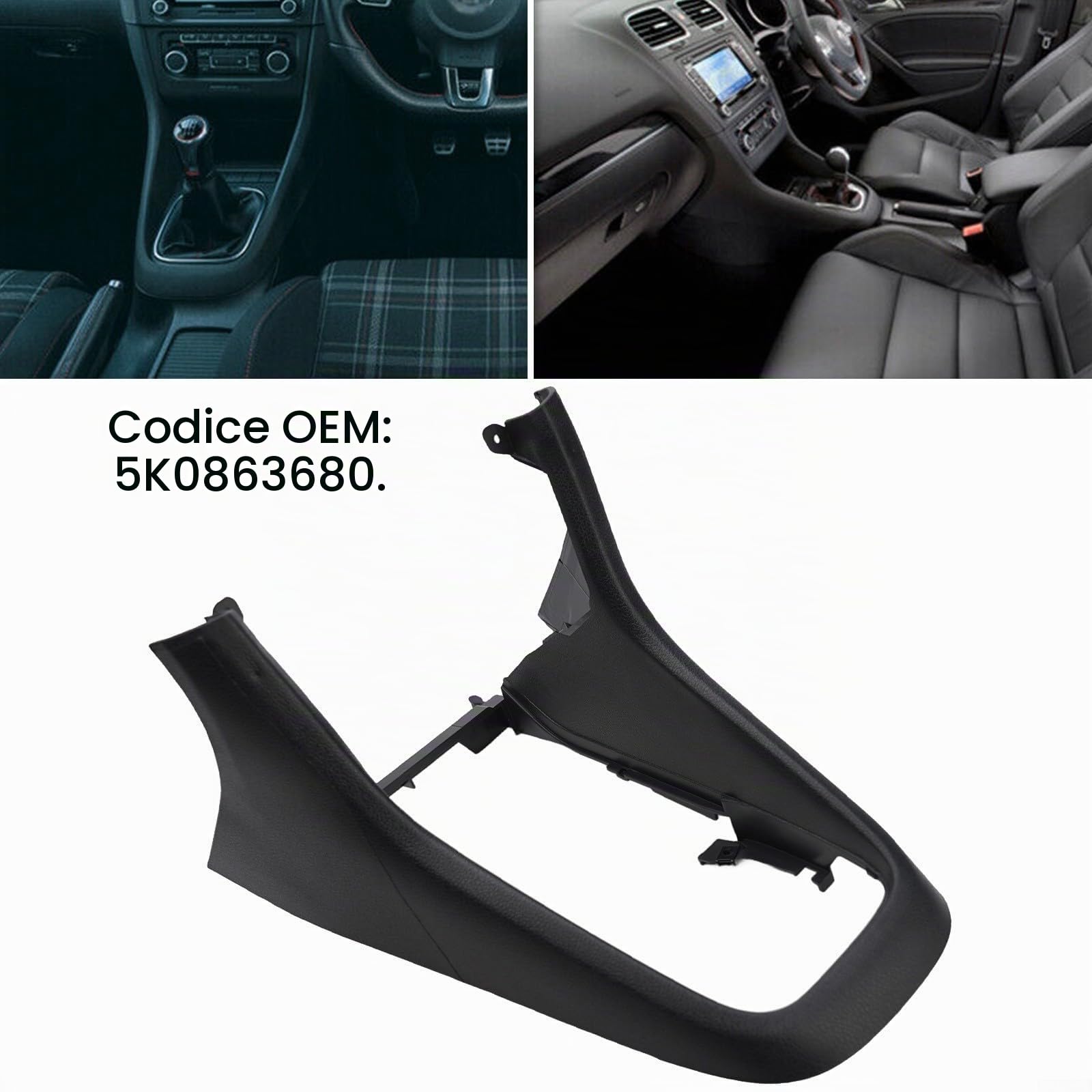 Per Golf 6 MK6 Telaio Console Centrale Trim Copertura Pannello Cambio Facile Da Installare E Pratico ABS Plastica Trim Panel Accessorio
