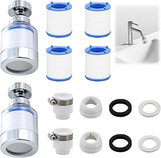 2er Set Wasserfilter Wasserhahn, Wasserhahnfilter für Trinkwasser, Effektive Wasserfilter für Wasserhahn, Schnelle Entkalkung mit PP-Baumwolle, Universell Einsetzbar für Sauberes Trinkwasser