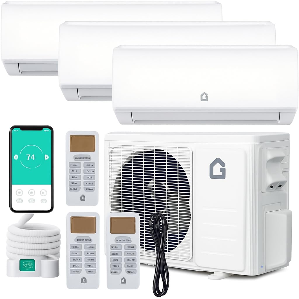 Photo 1 of ***PARTIAL SET*** ***ONLY BOX 1 OF 2*** 28K 3 Zone Mini Split Air Conditioner and Heater, 20 SEER2 208-230V 9000 + 9000 + 9000 BTU Wifi Mini Split AC/Heating System Multi Zone, Ductless, Wall Unit