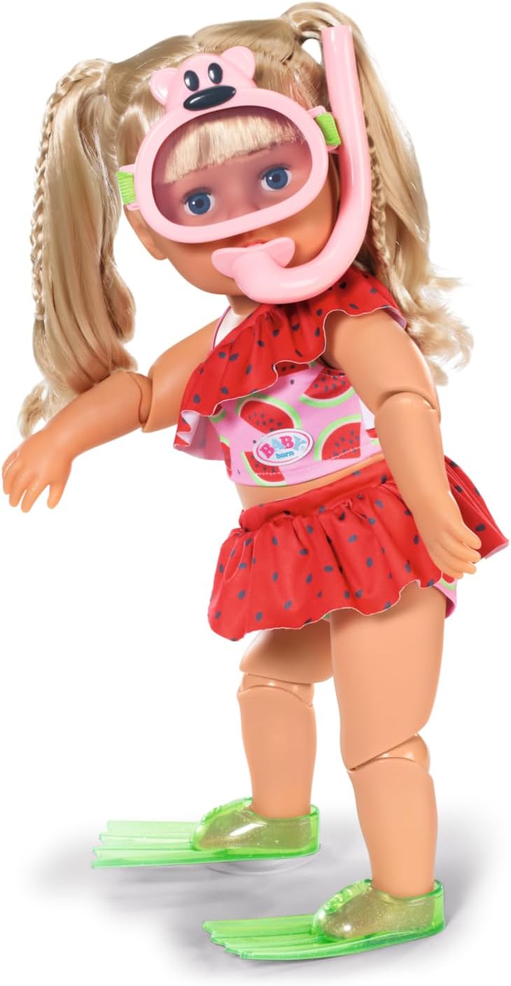 BABY born Zapf Creation 836996 Diving Set with Bikini, Diving Goggles and Fins for 43 cm Dolls