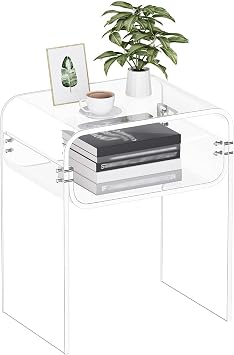Bedside Table Side Table Living Room Small Coffee Table Acrylic Transparent Bed Side Table for Bedroom Sofa Side Table Storage Coffee Table