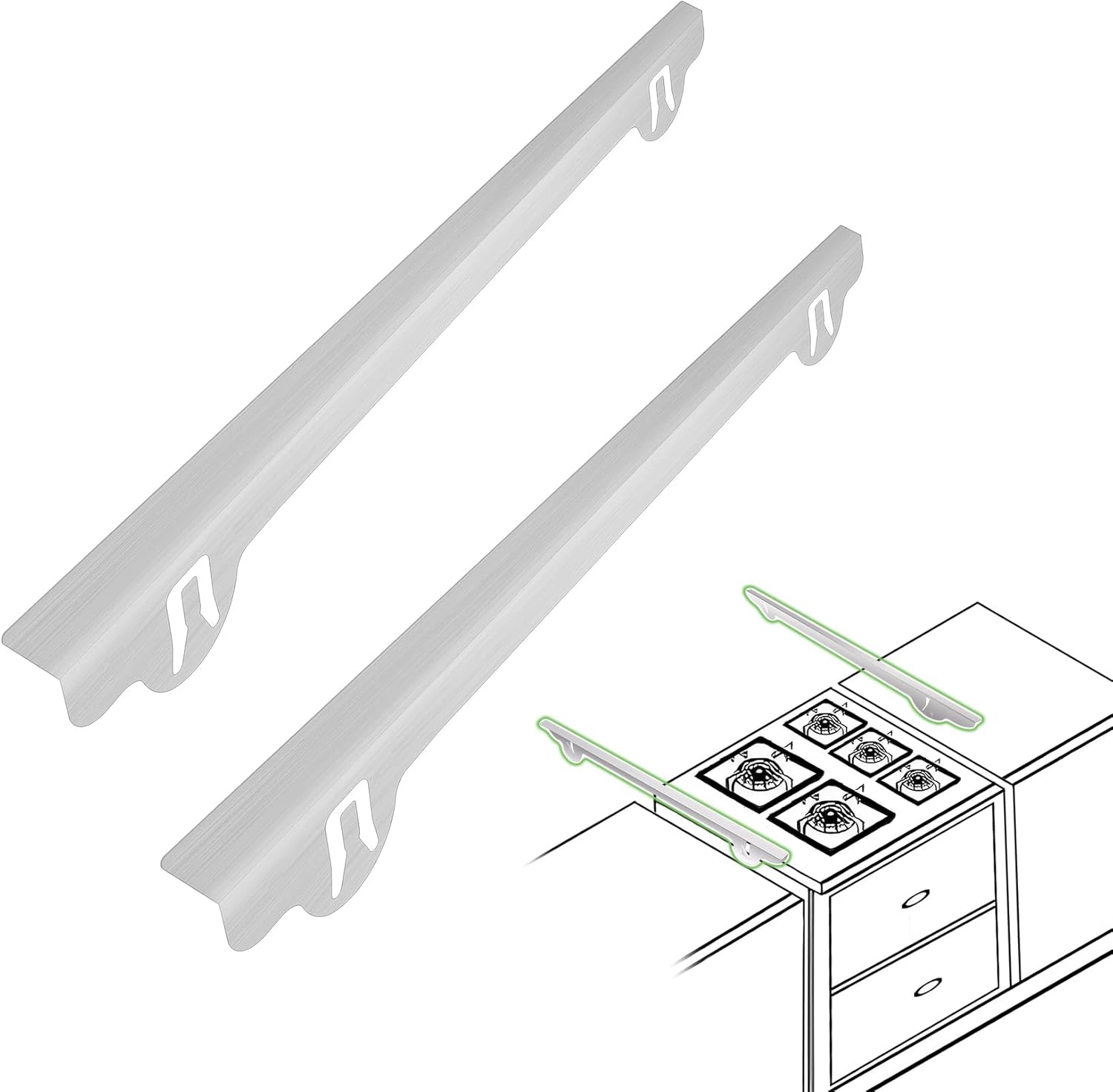 ANFU Stove Gap Covers Stainless Steel Kitchen Stove Counter Gap Cover Between Stove